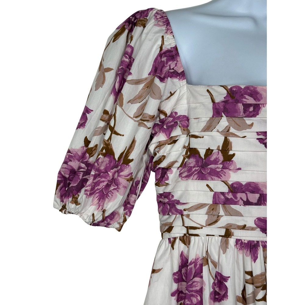 NEW Abercrombie & Fitch Emerson Poplin Puff Sleeve Midi Dress Medium Floral NWT - Picture 6 of 13